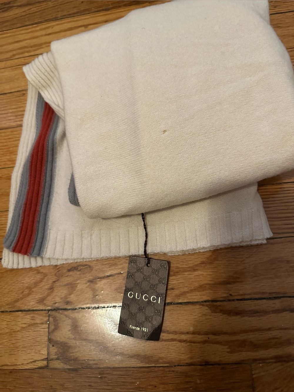 Gucci Cream/Gray/Orange scarf